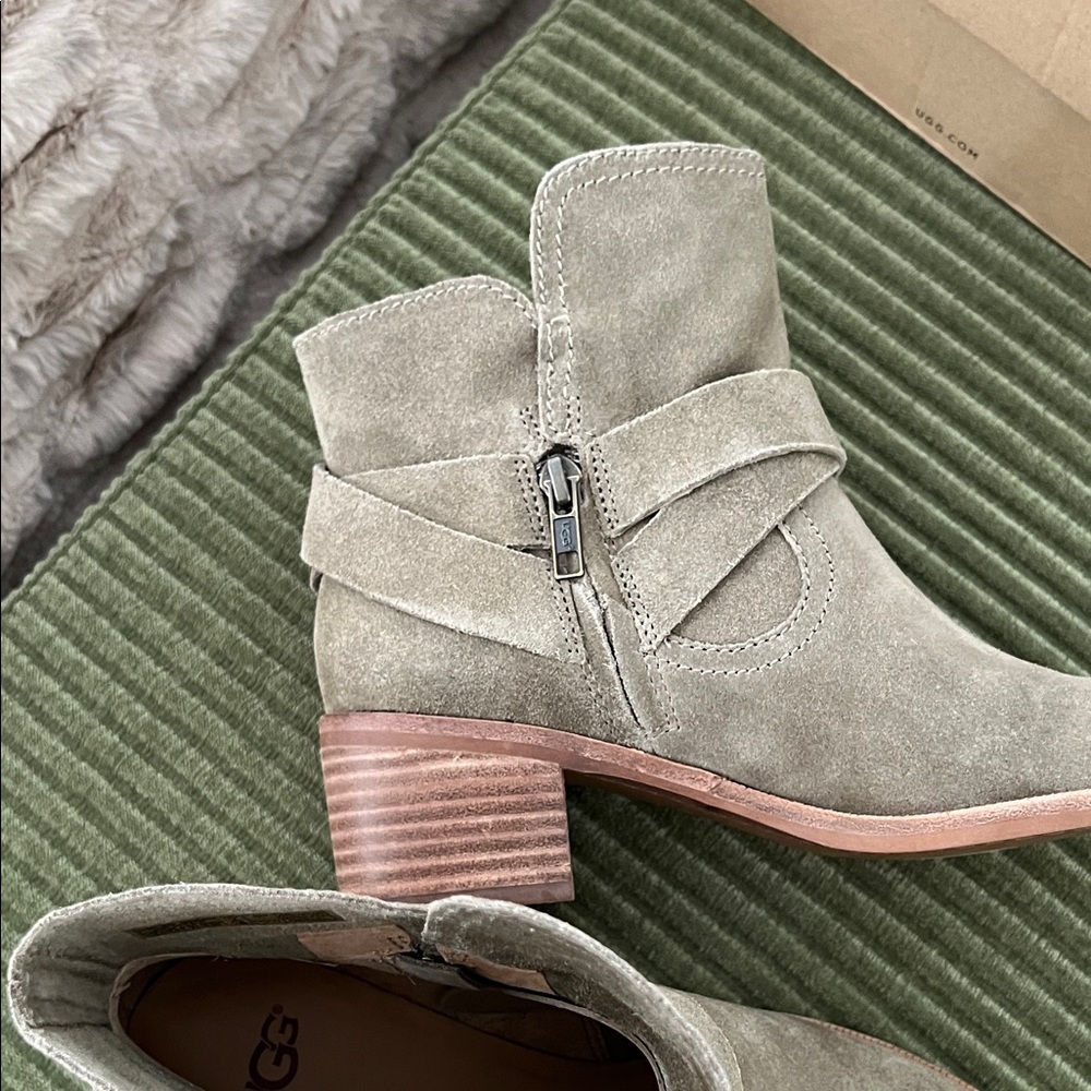 NWT - UGG Elora Suade Ankle Boots - Antilope 💚 - Picture 5 of 9